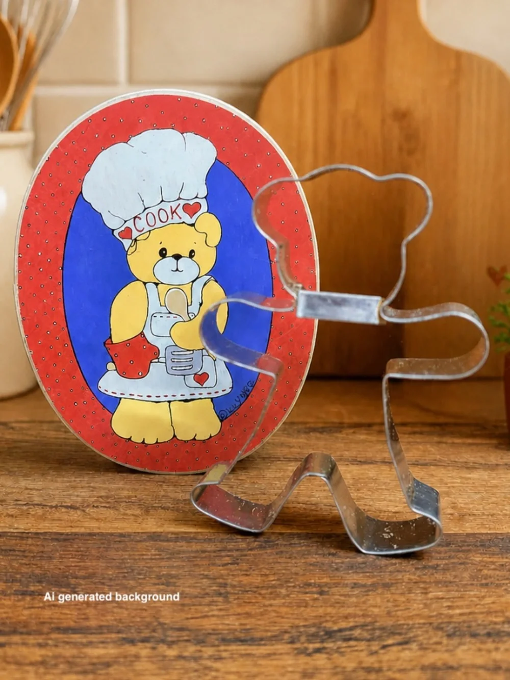 1984 ENESCO Lucy and Me Teddy Bear Cookie Cutter and Box